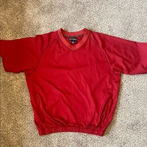 FootJoy Y2K Red V-Neck Golf Pullover Windbreaker XL with Hip Pockets